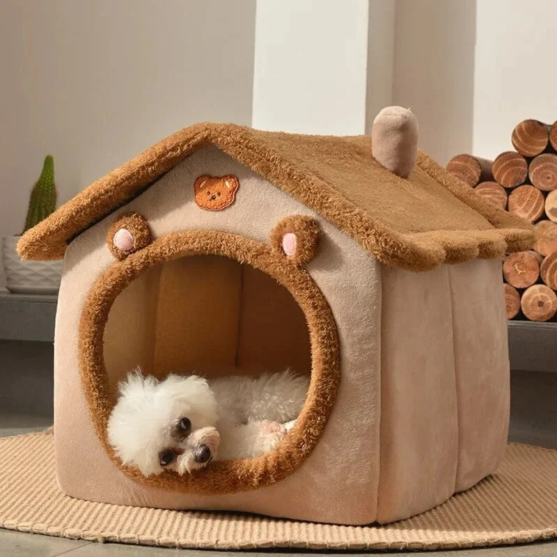 Pet House Plush Foldable Machine-Washable Cover