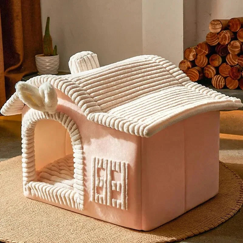 Pet House Plush Foldable Machine-Washable Cover