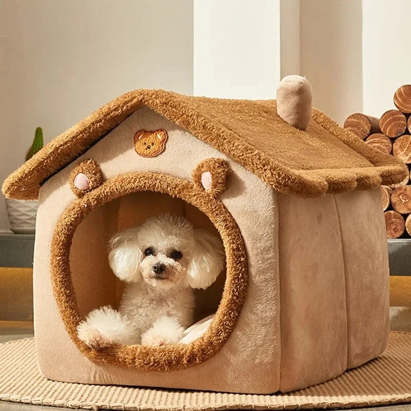 Pet House Plush Foldable Machine-Washable Cover