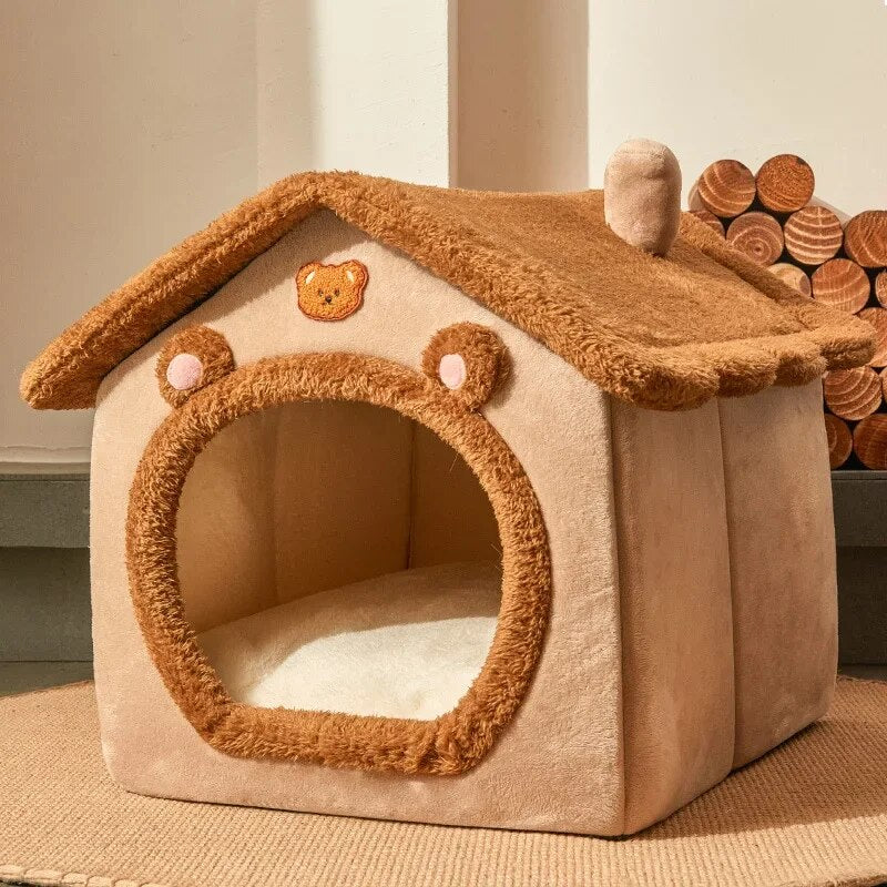 Pet House Plush Foldable Machine-Washable Cover