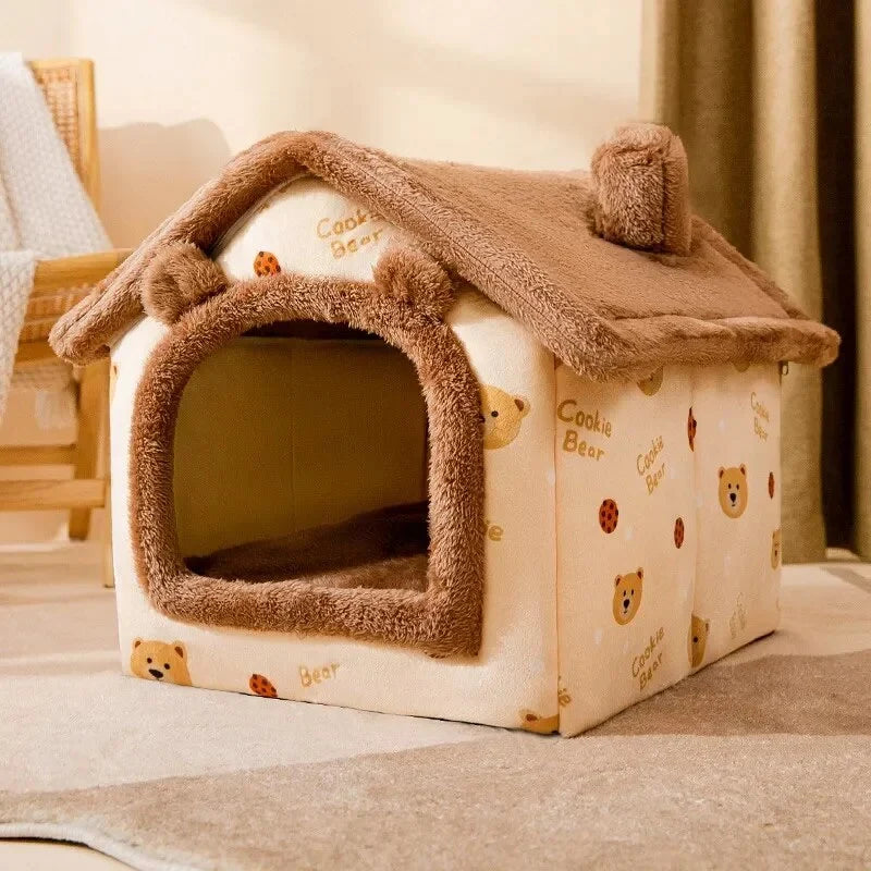 Pet House Plush Foldable Machine-Washable Cover