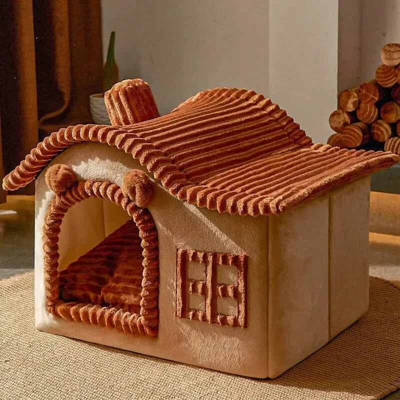 Pet House Plush Foldable Machine-Washable Cover