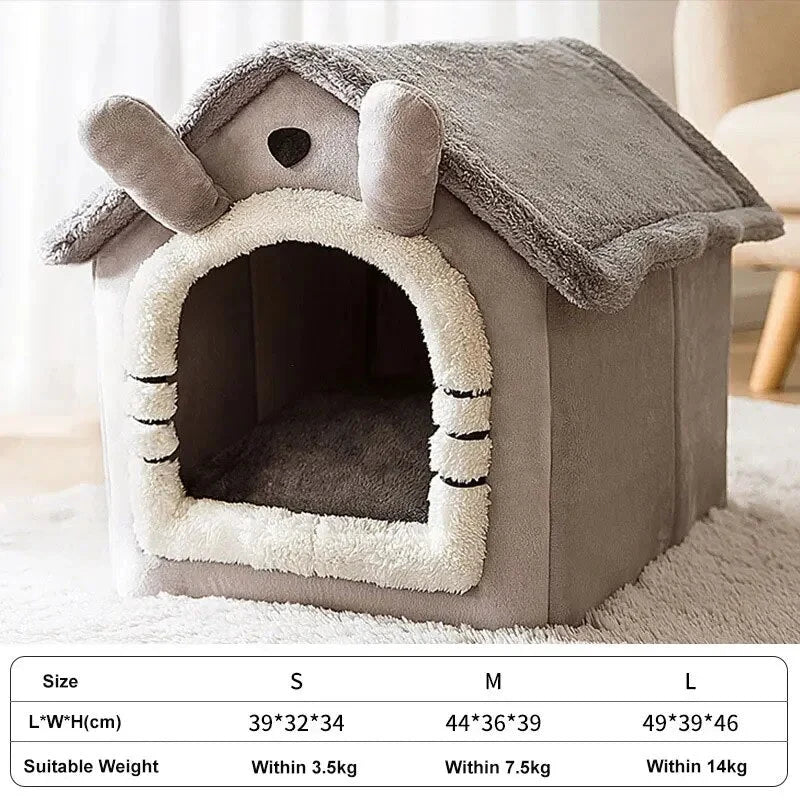 Pet House Plush Foldable Machine-Washable Cover