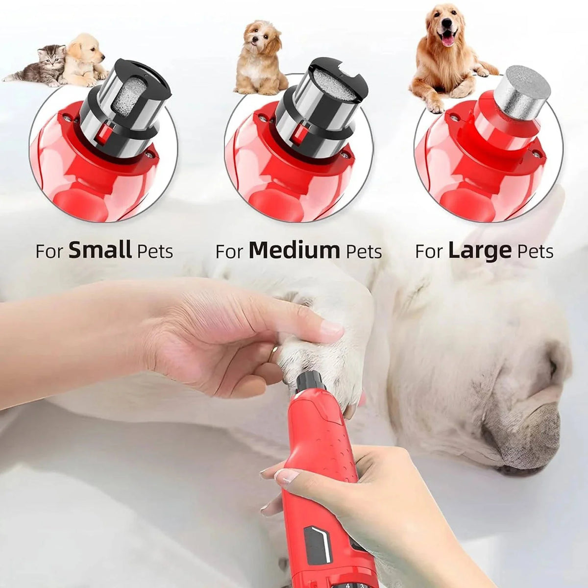 Pet Nail Grinder Dual LED Dustproof Low-Noise