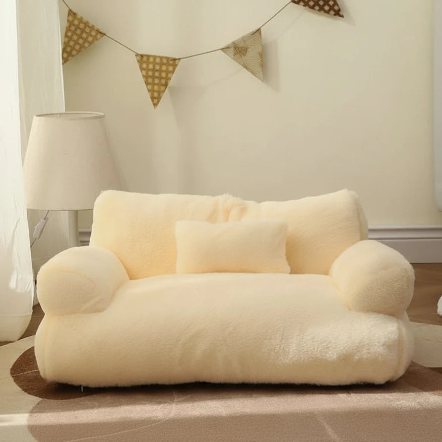 Pet Sofa Ergonomic Raised Edge Removable Machine-Washable Cover