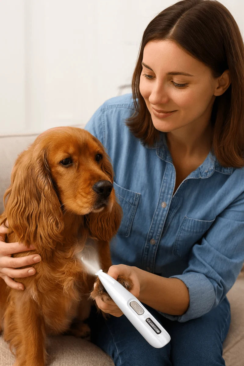 Pet Trimmer Quiet Motor Ceramic Blade LED Light