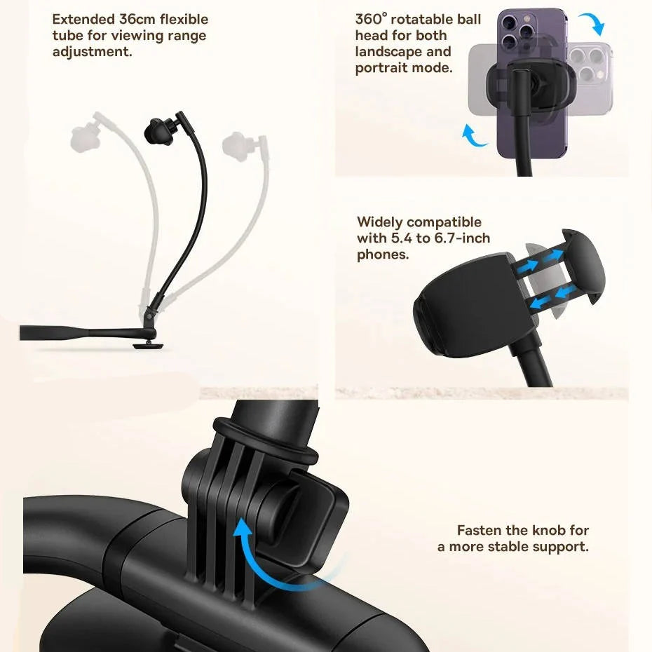 Phone Holder Flexible Neck & Desk Mount 360° Rotation