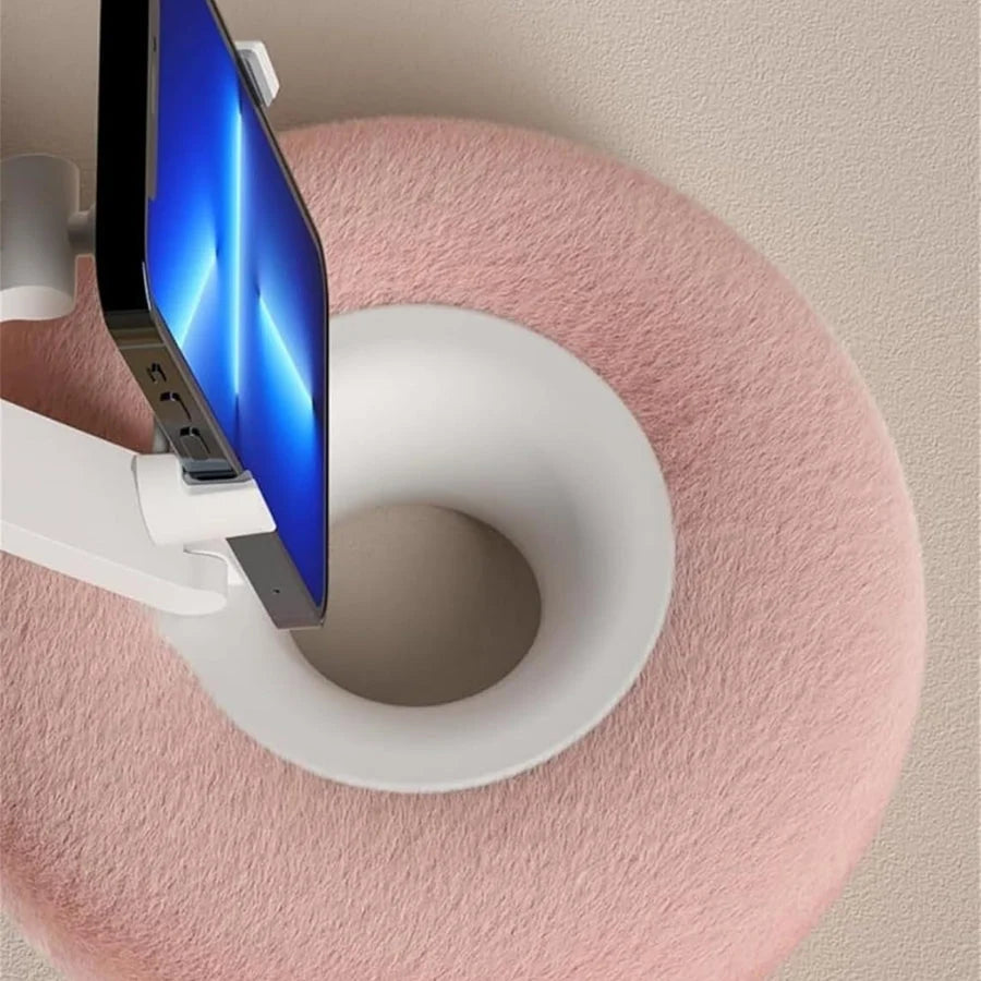 Phone Holder Pillow Plush Ergonomic Spill-Resistant Snack Bowl