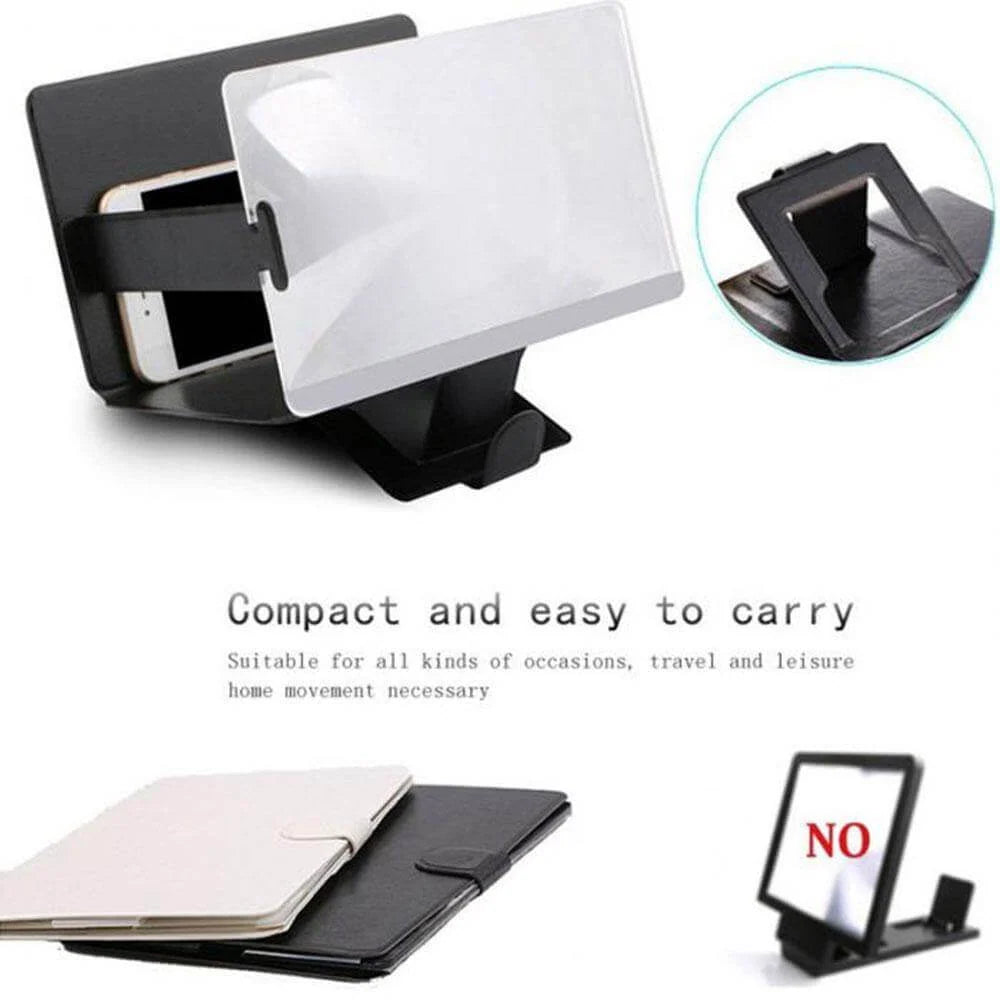 Phone Screen Magnifier Foldable Universal Stand 2–4× Magnification No Power Required