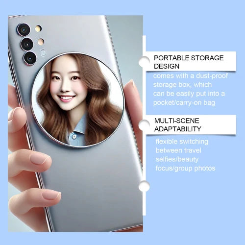 Phone Selfie Mirror Magnetic Convex Portable