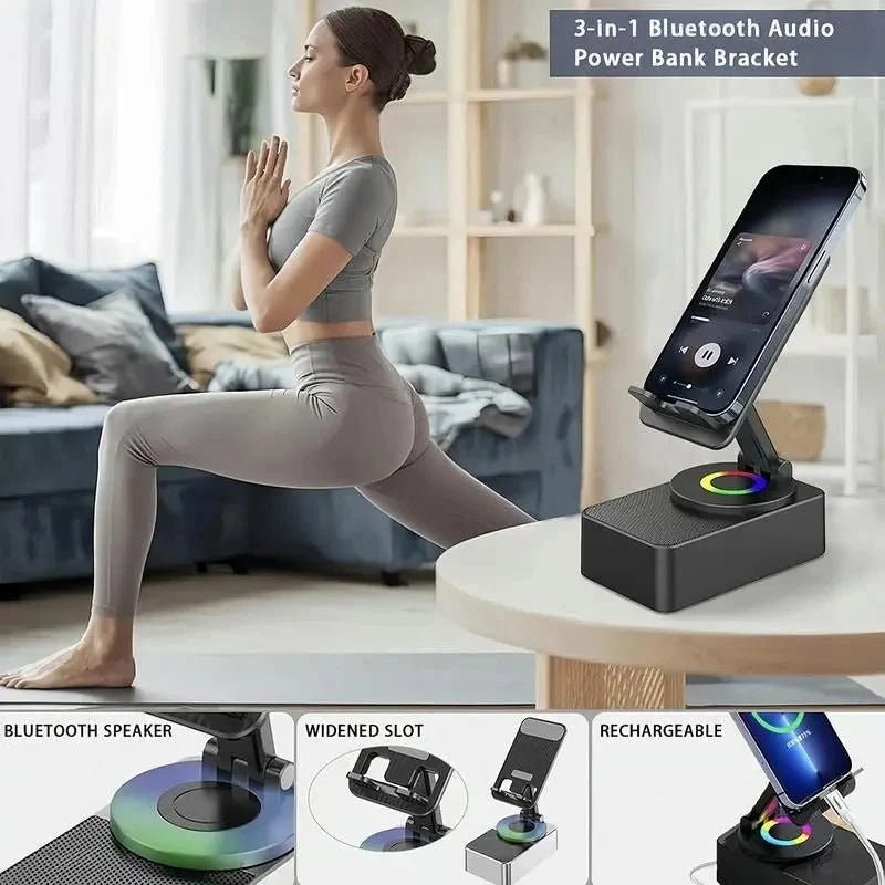 Phone Stand Foldable Wireless Speaker & Power Bank