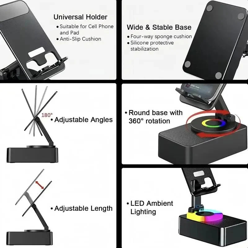 Phone Stand Foldable Wireless Speaker & Power Bank