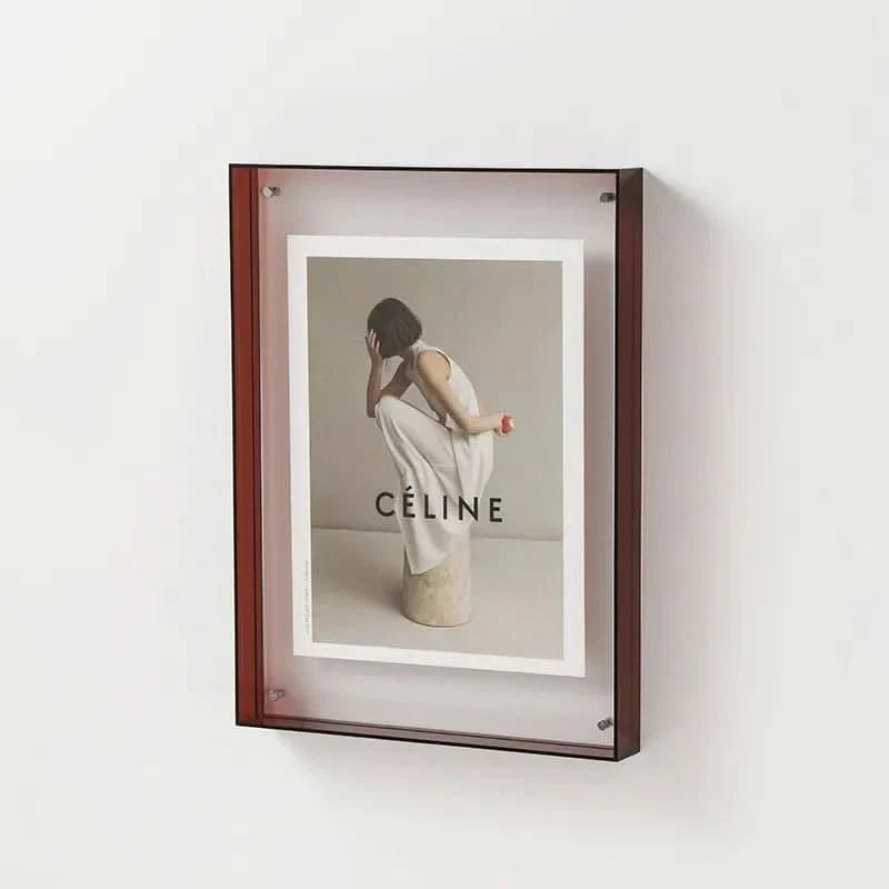 Photo Frame Transparent Acrylic Floating Effect Colorful Design