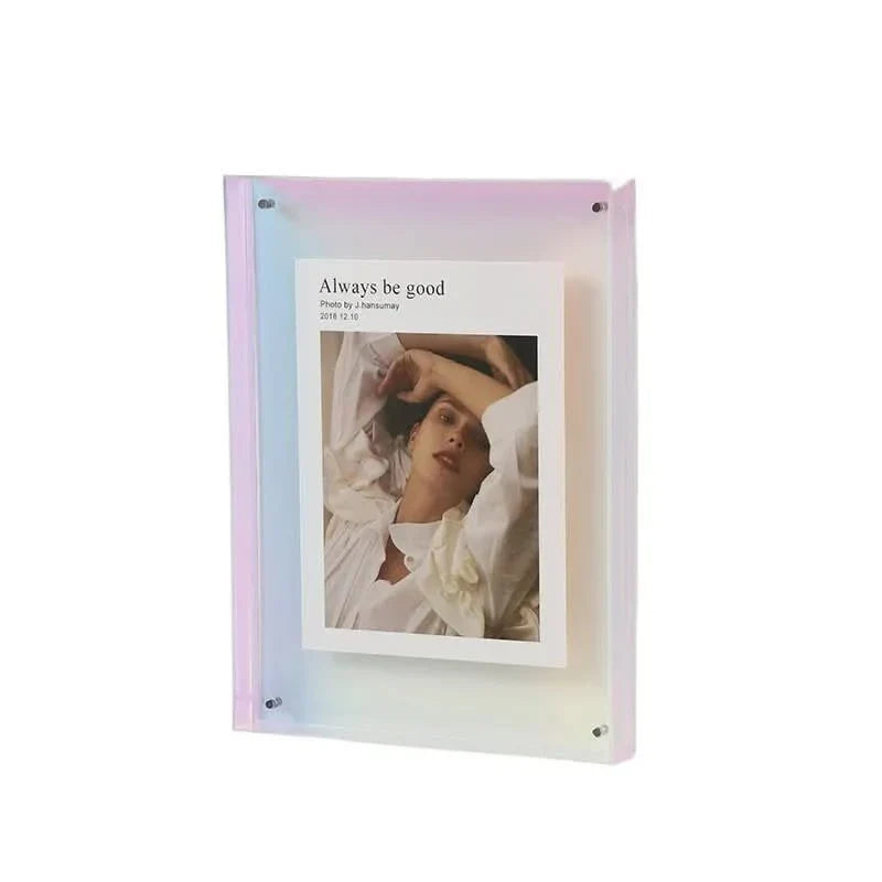 Photo Frame Transparent Acrylic Floating Effect Colorful Design