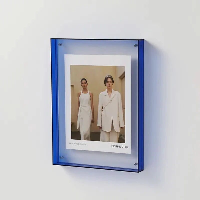 Photo Frame Transparent Acrylic Floating Effect Colorful Design