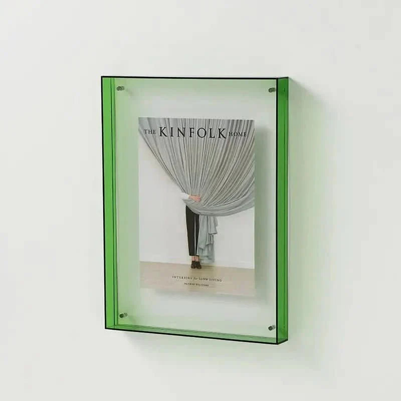 Photo Frame Transparent Acrylic Floating Effect Colorful Design