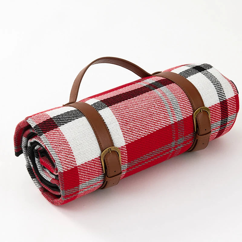 Picnic Blanket Waterproof PEVA Backing Foldable Lightweight Design