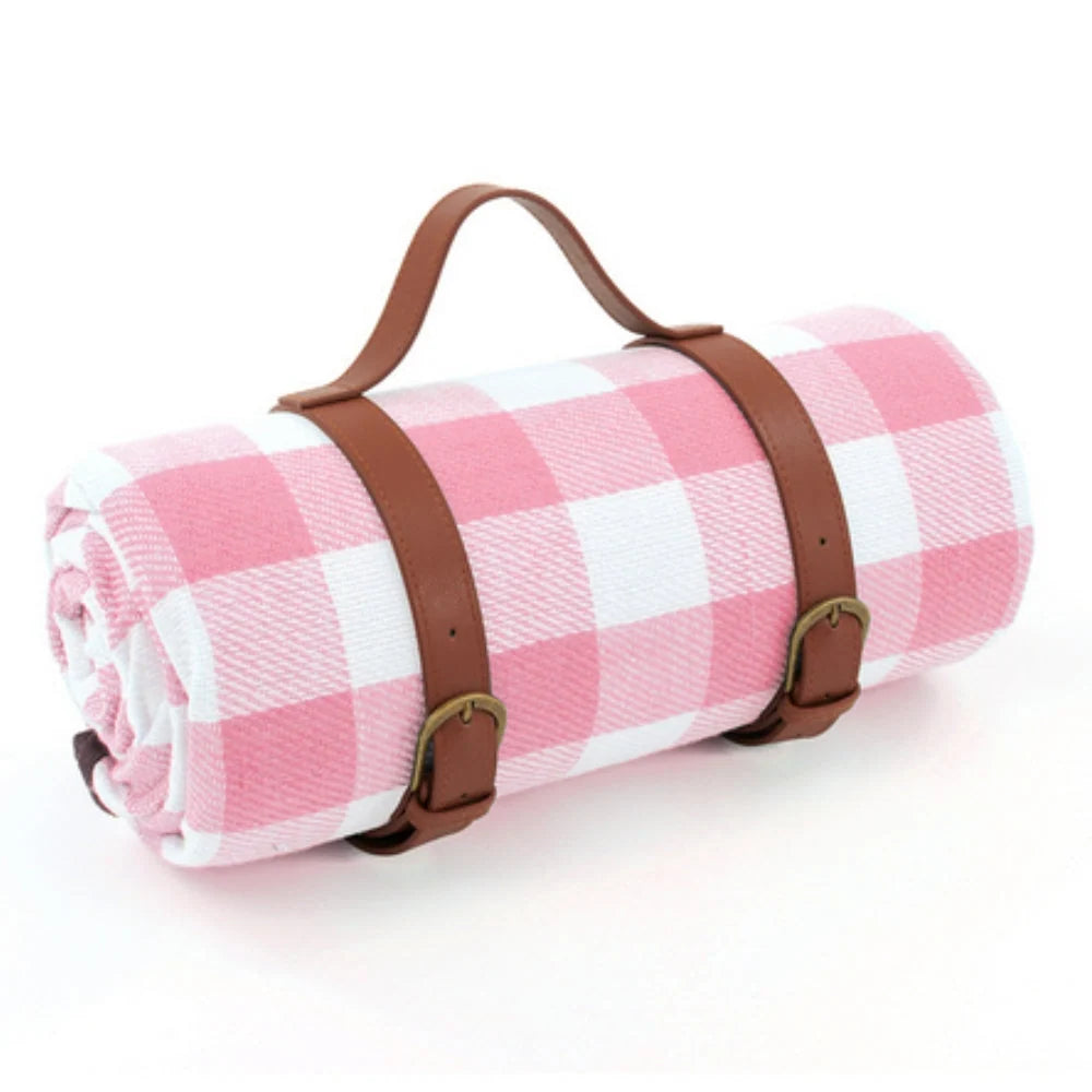 Picnic Blanket Waterproof PEVA Backing Foldable Lightweight Design