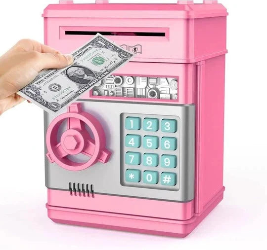 Piggy Bank Automatic Bill Intake Key & Code Lock