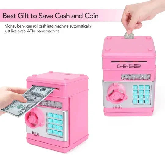Piggy Bank Automatic Bill Intake Key & Code Lock