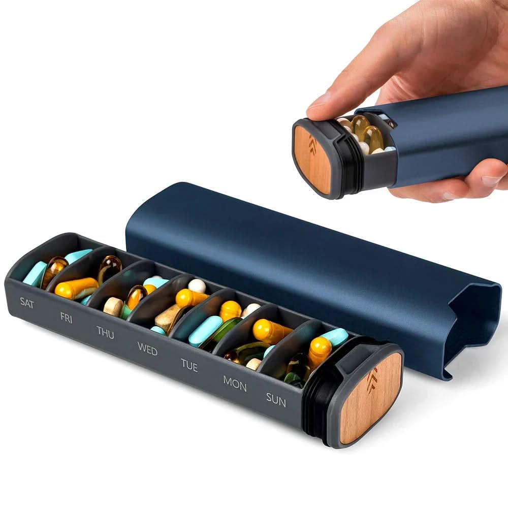 Pill Organizer 7 Daily Compartments Leak-Proof & Moisture-Resistant