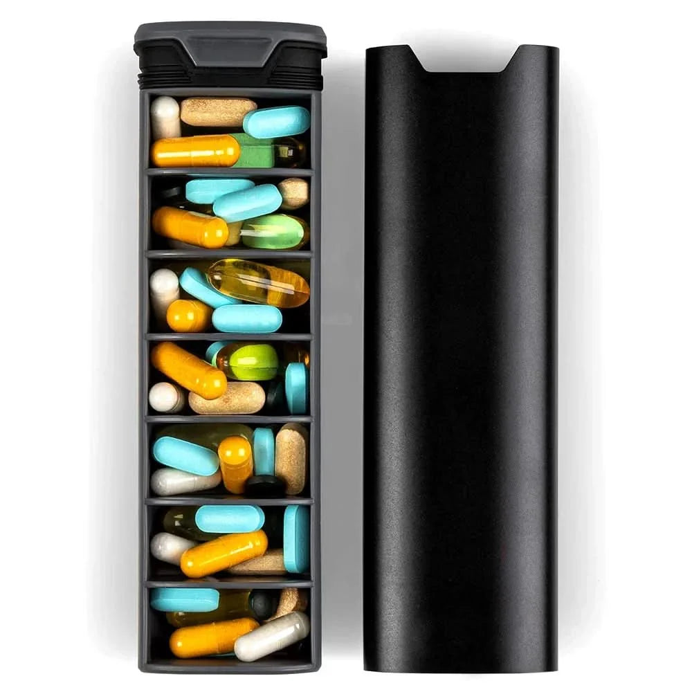 Pill Organizer 7 Daily Compartments Leak-Proof & Moisture-Resistant