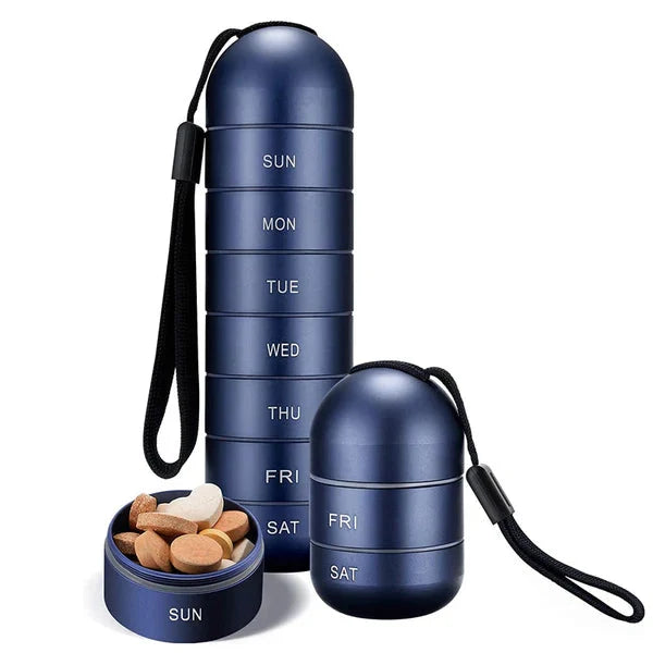 Pill Organizer 7-Day Aluminum Silicone Gasket