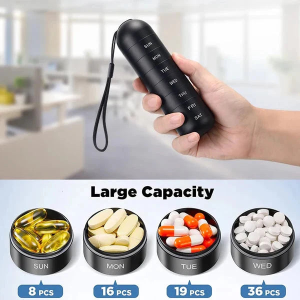 Pill Organizer 7-Day Aluminum Silicone Gasket