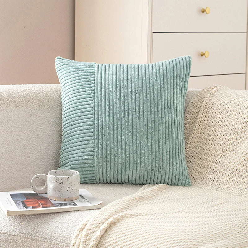 Pillow Cover Corduroy Mixed-Rib Design Concealed Zipper