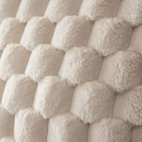 Pillow Cover Plush 3D Grid Texture Machine Washable