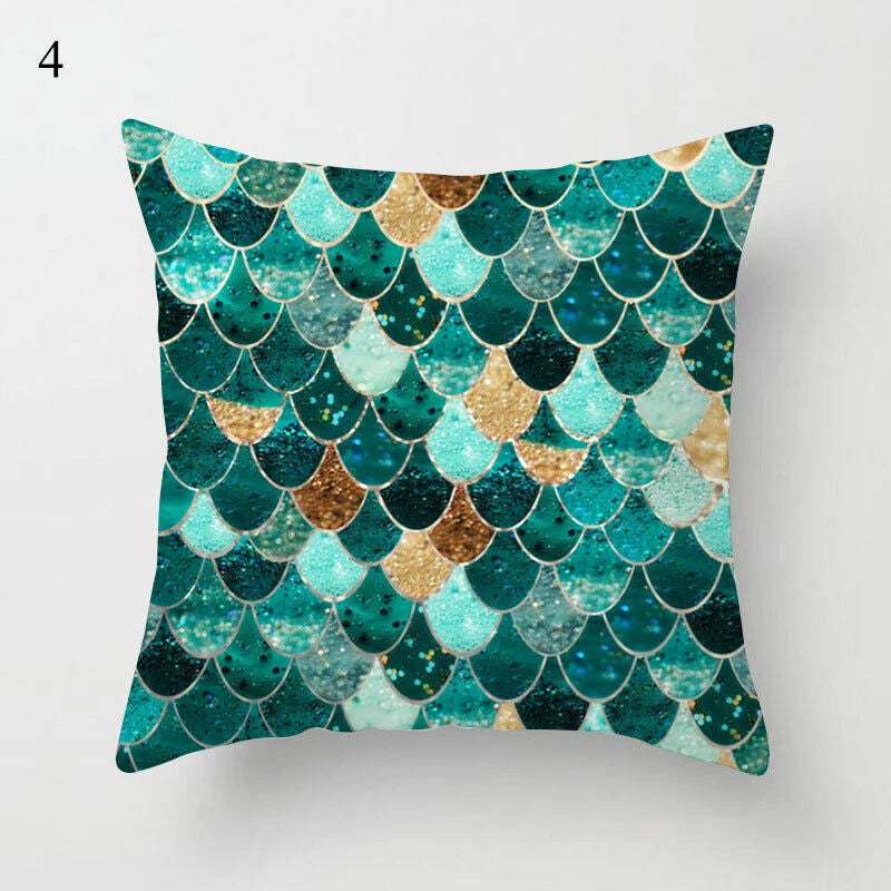 Pillow Cover Polyester Abstract Art Hidden Zipper 18-Inch Square