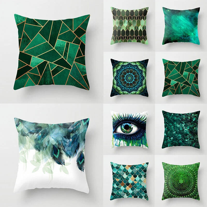 Pillow Cover Polyester Abstract Art Hidden Zipper 18-Inch Square