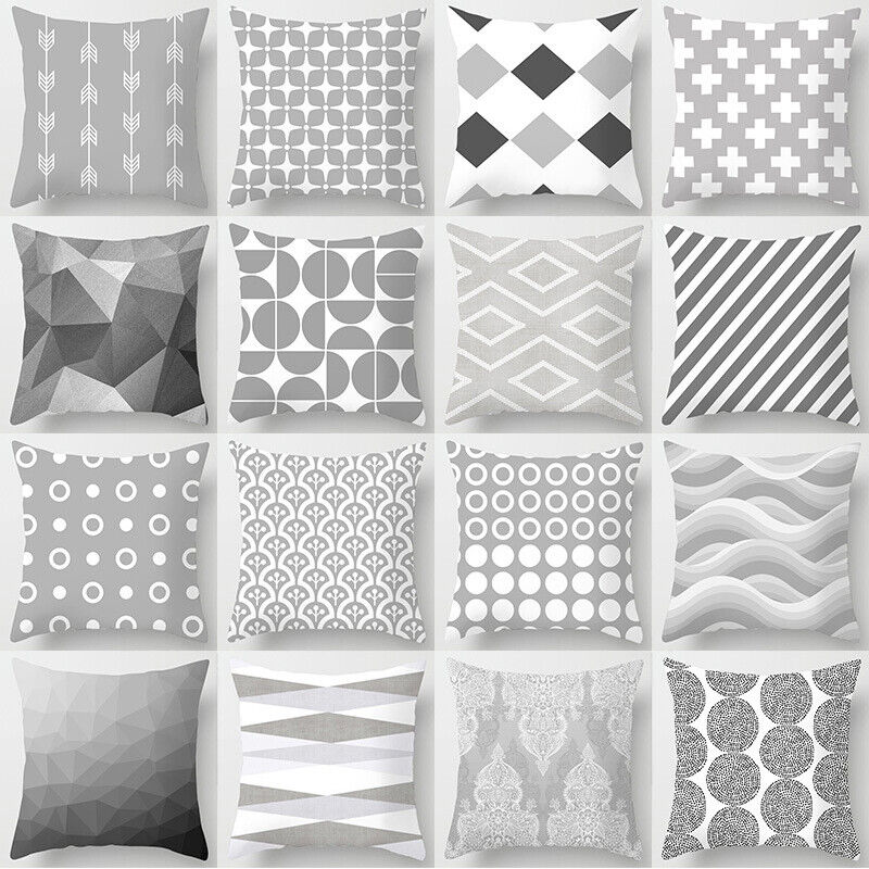 Pillow Cover Polyester Abstract Art Hidden Zipper 18-Inch Square