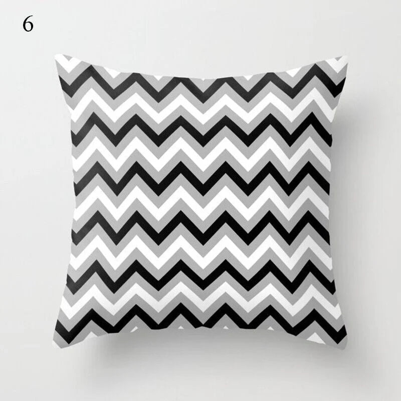Pillow Cover Polyester Abstract Art Hidden Zipper 18-Inch Square