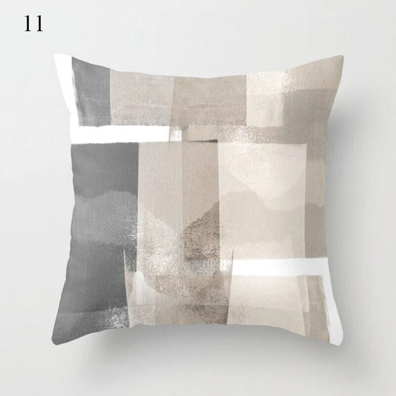 Pillow Cover Polyester Abstract Art Hidden Zipper 18-Inch Square