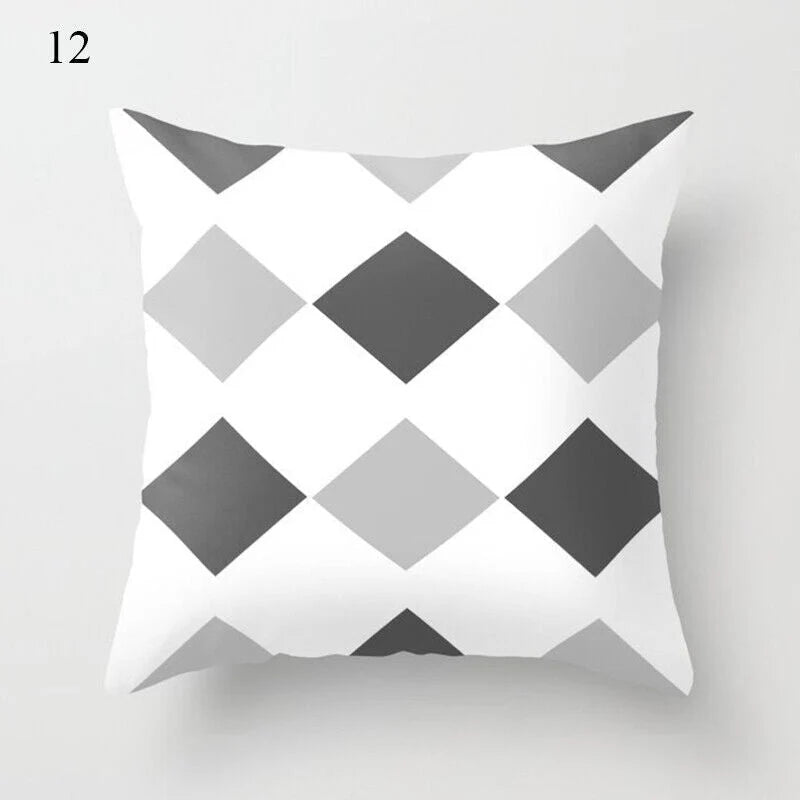 Pillow Cover Polyester Abstract Art Hidden Zipper 18-Inch Square