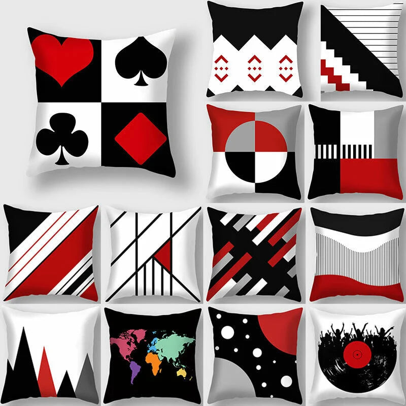 Pillow Cover Polyester Abstract Art Hidden Zipper 18-Inch Square