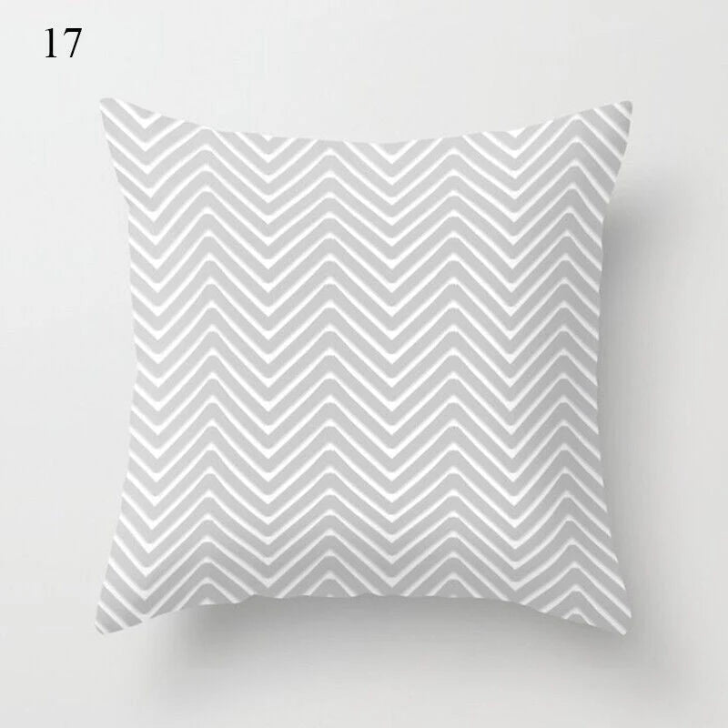 Pillow Cover Polyester Abstract Art Hidden Zipper 18-Inch Square