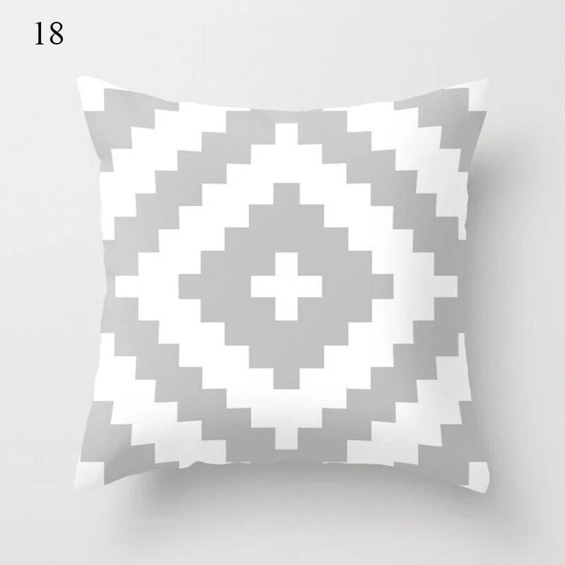Pillow Cover Polyester Abstract Art Hidden Zipper 18-Inch Square