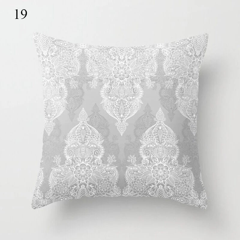 Pillow Cover Polyester Abstract Art Hidden Zipper 18-Inch Square