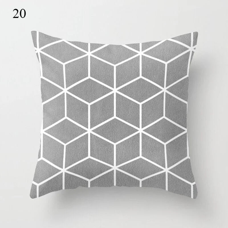 Pillow Cover Polyester Abstract Art Hidden Zipper 18-Inch Square
