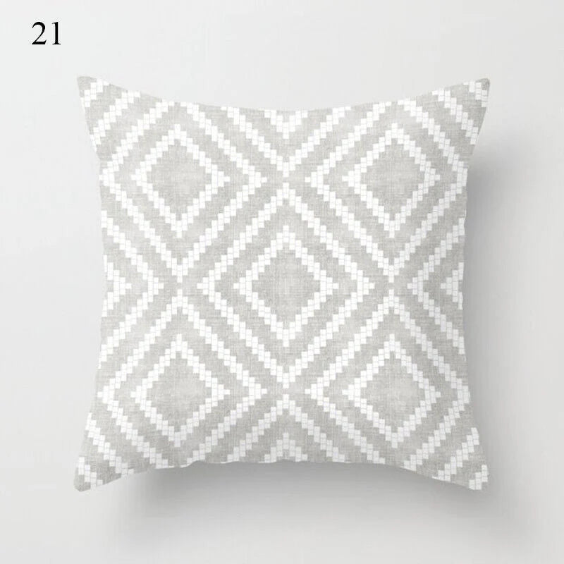 Pillow Cover Polyester Abstract Art Hidden Zipper 18-Inch Square