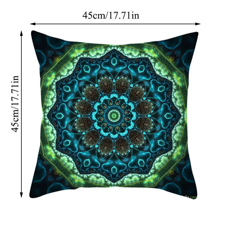 Pillow Cover Polyester Abstract Art Hidden Zipper 18-Inch Square