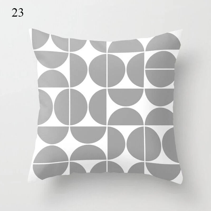Pillow Cover Polyester Abstract Art Hidden Zipper 18-Inch Square