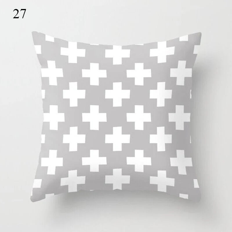Pillow Cover Polyester Abstract Art Hidden Zipper 18-Inch Square