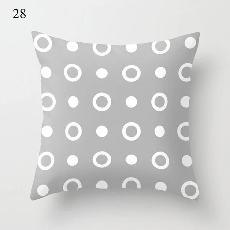 Pillow Cover Polyester Abstract Art Hidden Zipper 18-Inch Square