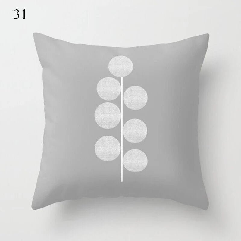 Pillow Cover Polyester Abstract Art Hidden Zipper 18-Inch Square