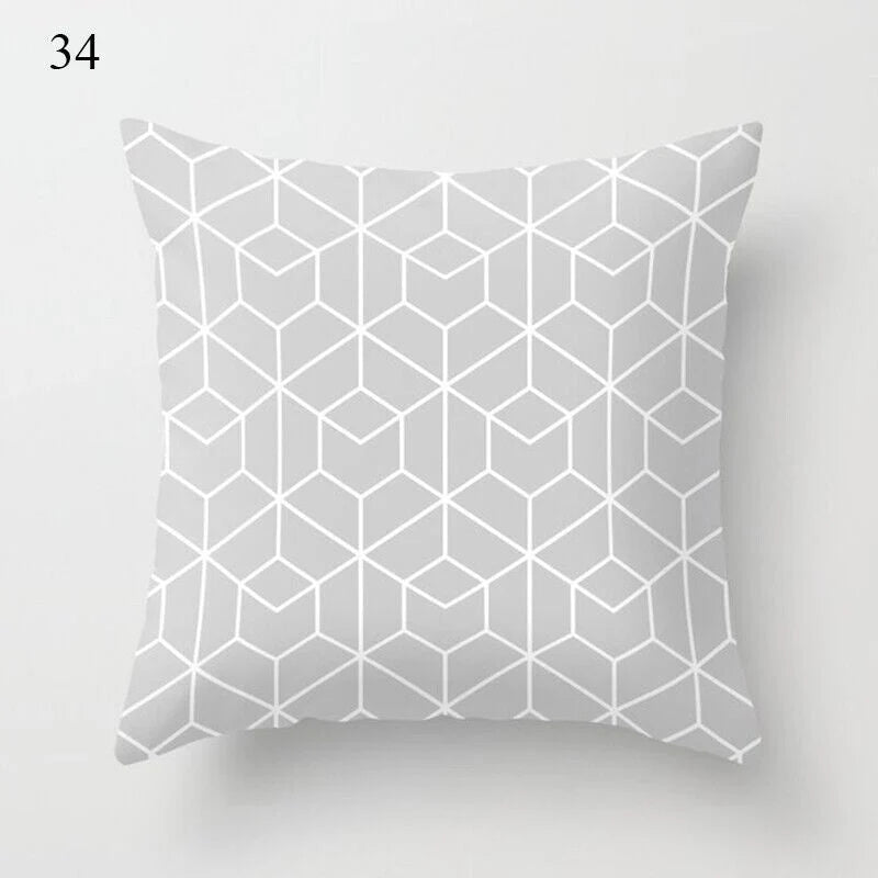 Pillow Cover Polyester Abstract Art Hidden Zipper 18-Inch Square