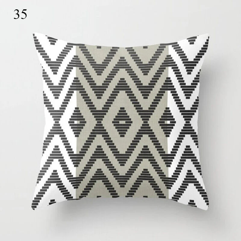 Pillow Cover Polyester Abstract Art Hidden Zipper 18-Inch Square