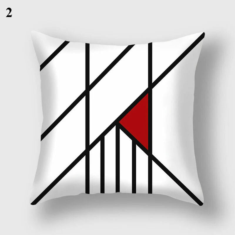 Pillow Cover Polyester Abstract Art Hidden Zipper 18-Inch Square